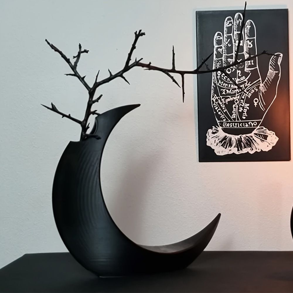 3D Printing Pot - Creative PLA Dried Flowers Vase Black