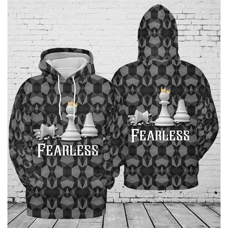 3D Printing Chess - Graphic Chess Men's Fashion Print Hoodie