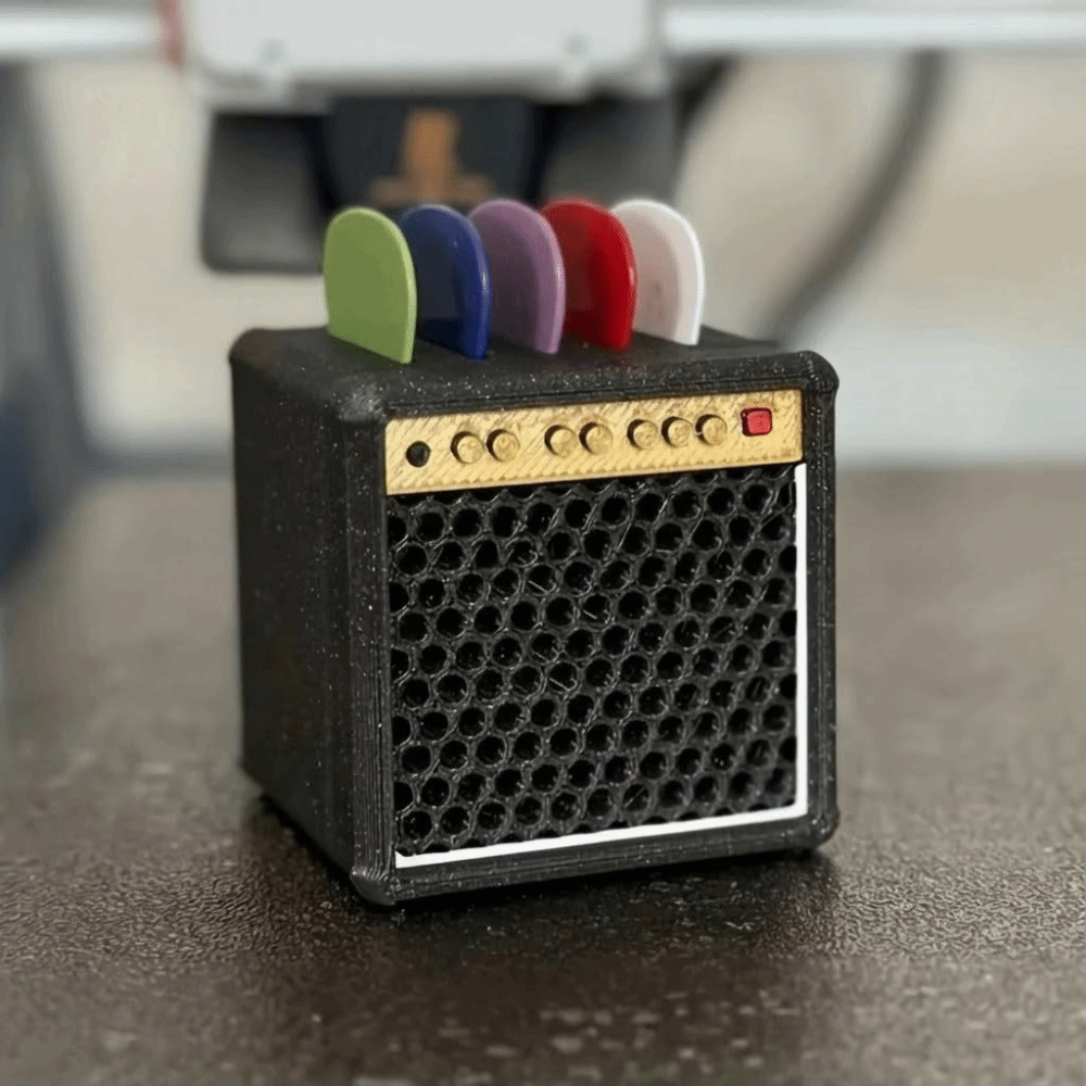 3D Printing Guitar - Retro Guitar Pick Holder 3D Printing