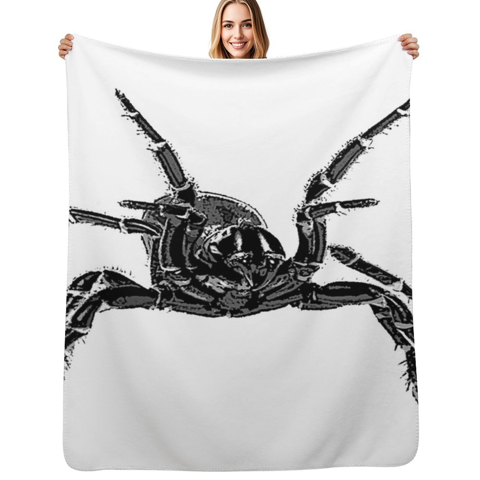 3D Printing Web - Creepy Funnel-Web Spider Throw Blanket Multi