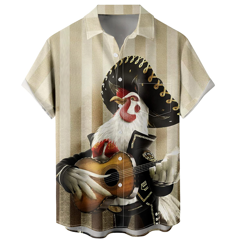 3D Printing Guitar - Men's Animal Guitar 3D Print Shirt,