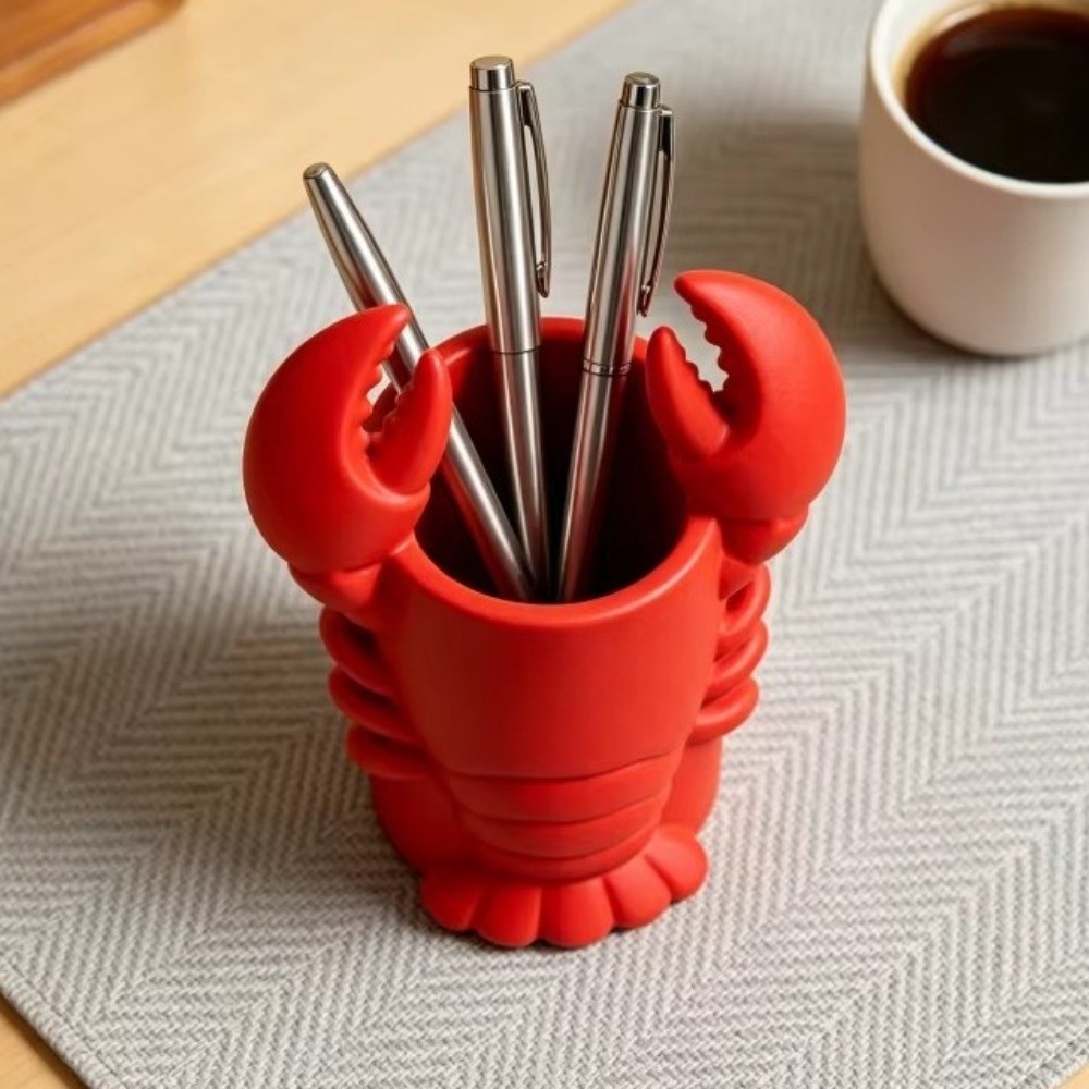 3D Printing Cafe - 3D Printed Lobster-shaped Pencil Holder Animal