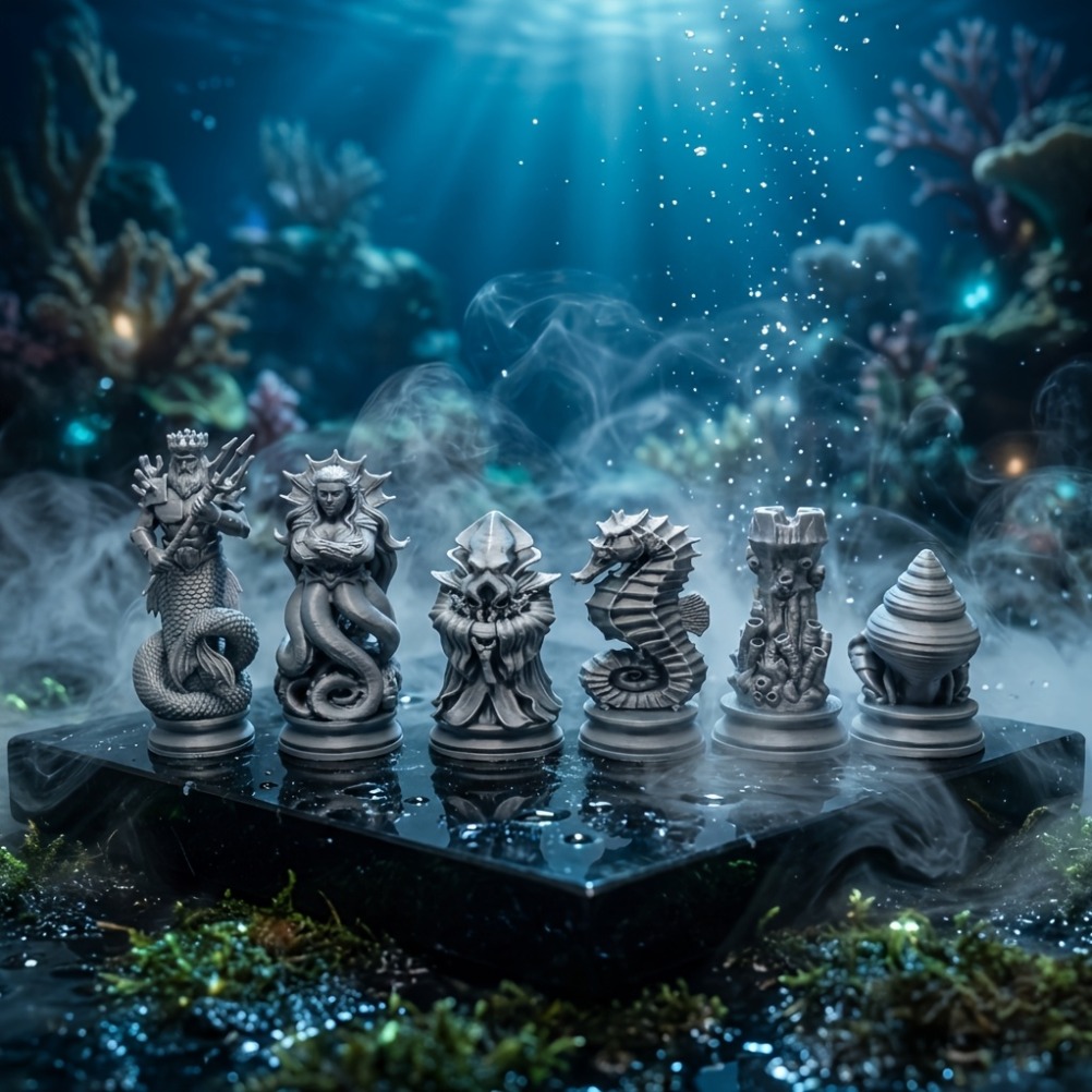 16PCS Ocean Myth Chess Figurin - огляд і ціна 3D Printing Chess