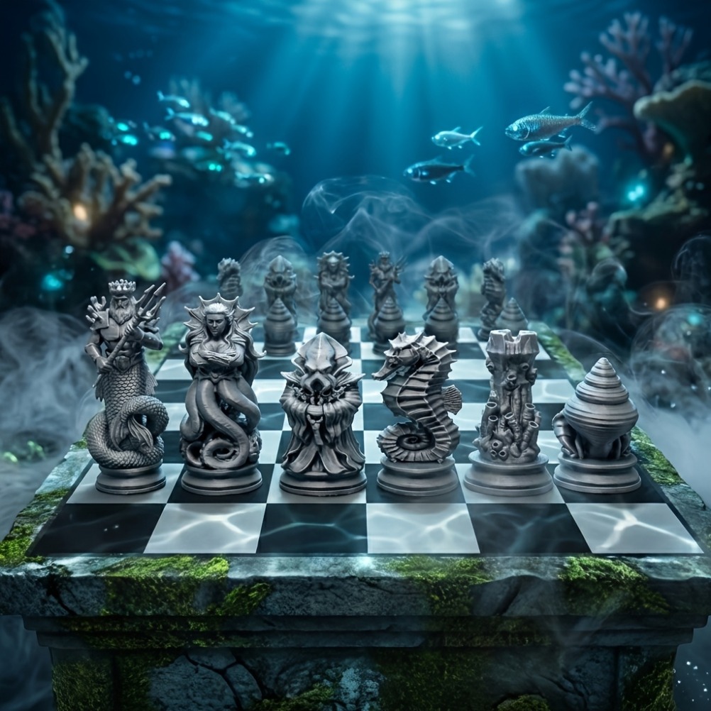 16PCS Ocean Myth Chess Figurin - огляд і ціна 3D Printing Chess