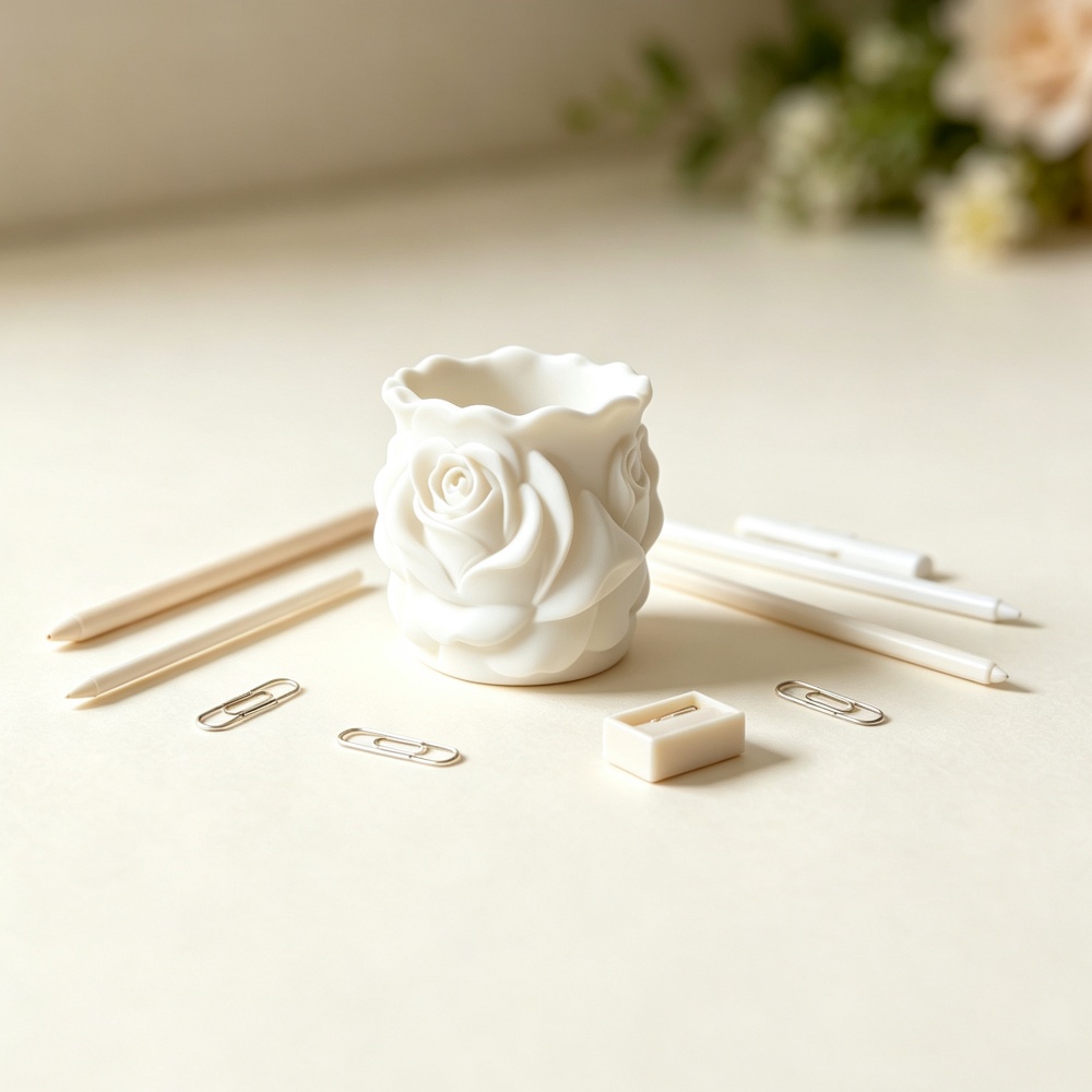 3D Printed White Rose Planter  - огляд і ціна 3D Printing Pot