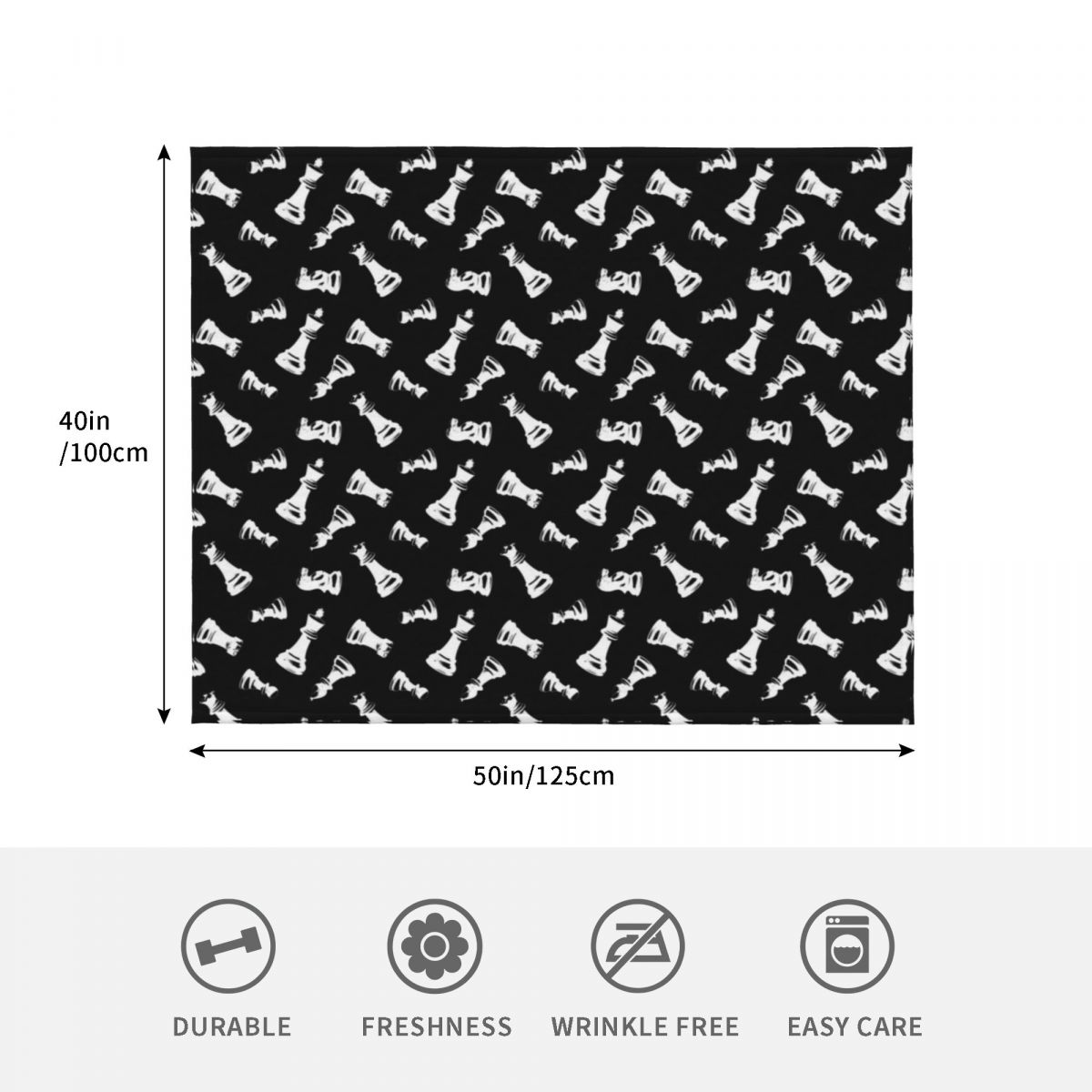 Chess Pieces Throw Blanket Lon - огляд і ціна 3D Printing Chess