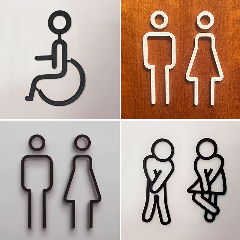 3D Printed Bathroom Door Sign  - огляд і ціна 3D Printing Cafe