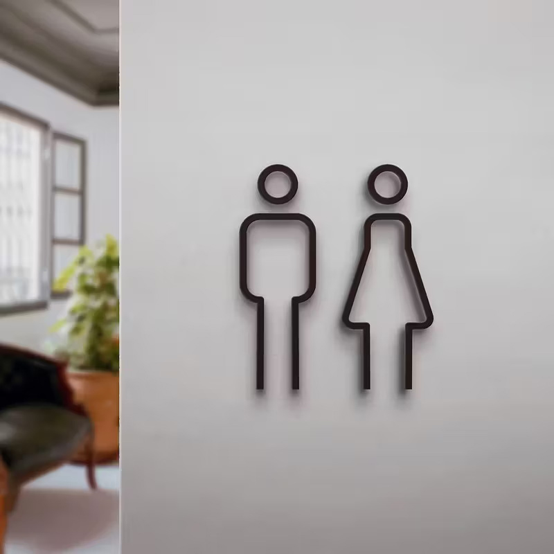 3D Printed Bathroom Door Sign  - огляд і ціна 3D Printing Cafe