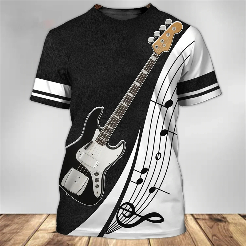 Fashion 3D Guitar Print T Shir - огляд і ціна 3D Printing Guitar