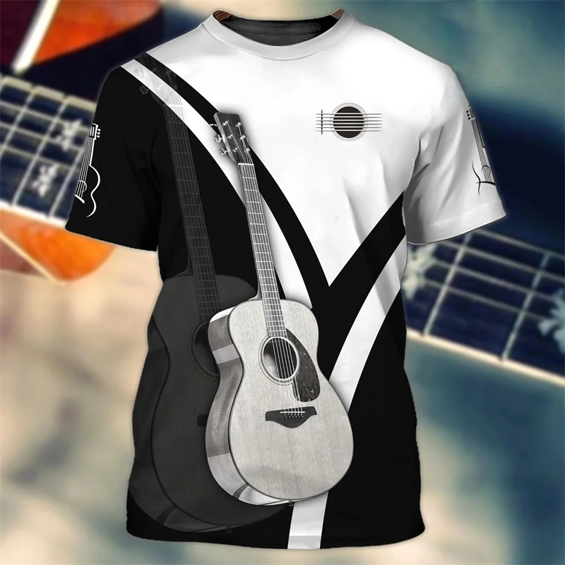 Fashion 3D Guitar Print T Shir - огляд і ціна 3D Printing Guitar