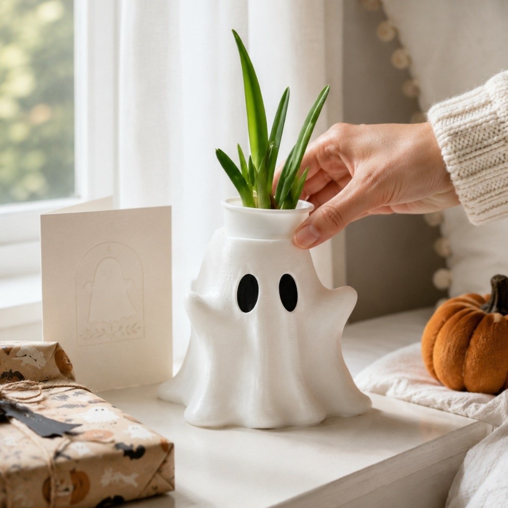 3D Printed White Ghost Vase Cr - огляд і ціна 3D Printing Cafe