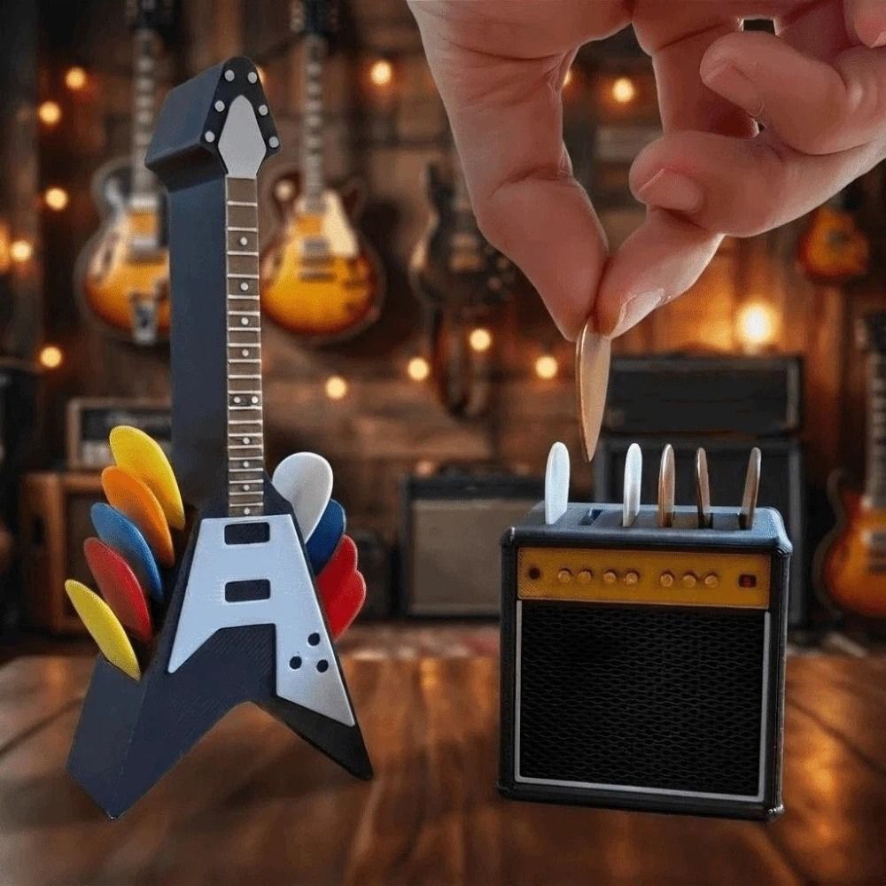 Retro Guitar Pick Holder 3D Pr - огляд і ціна 3D Printing Guitar