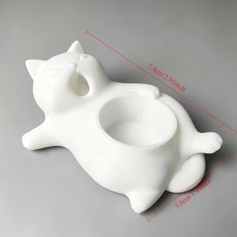 Cute White Cat Yawning Flower  - огляд і ціна 3D Printing Pot