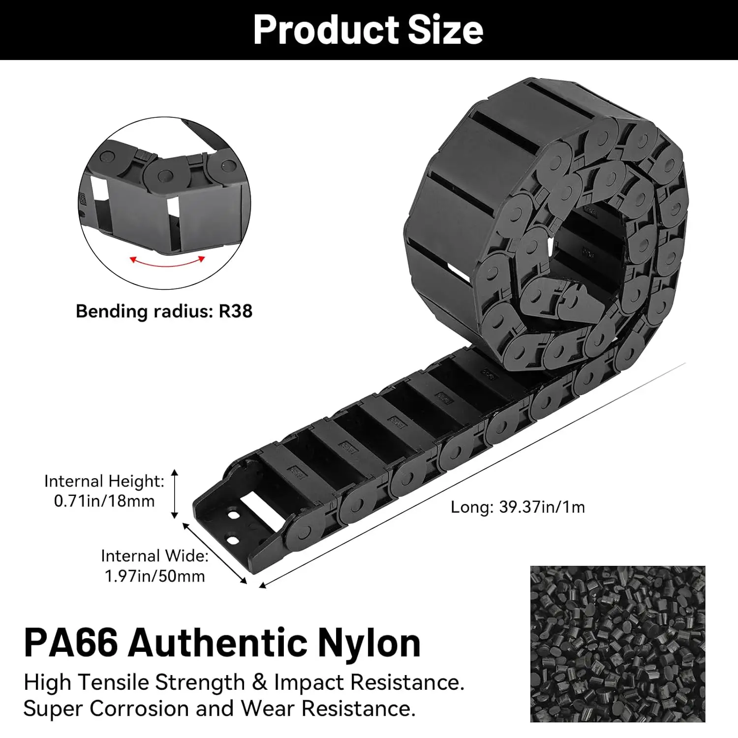Cable Drag Chain R55 R38 Semi- - огляд і ціна 3D Printer Cable Chain