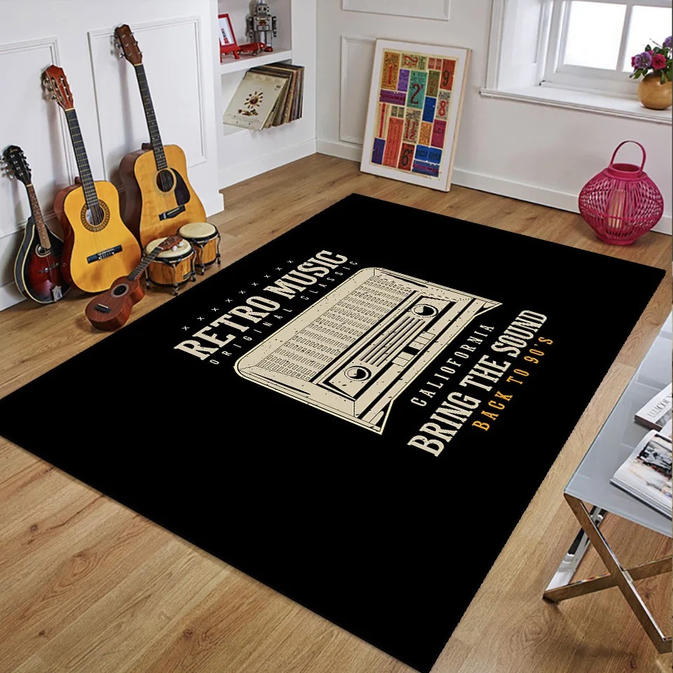 Retro Music Rugs for Bedroom D - огляд і ціна 3D Printing Guitar