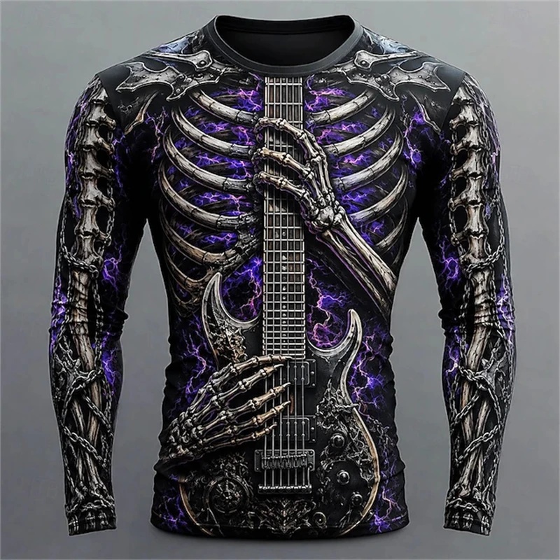 New Men's Long-Sleeve T-Shirt  - огляд і ціна 3D Printing Guitar